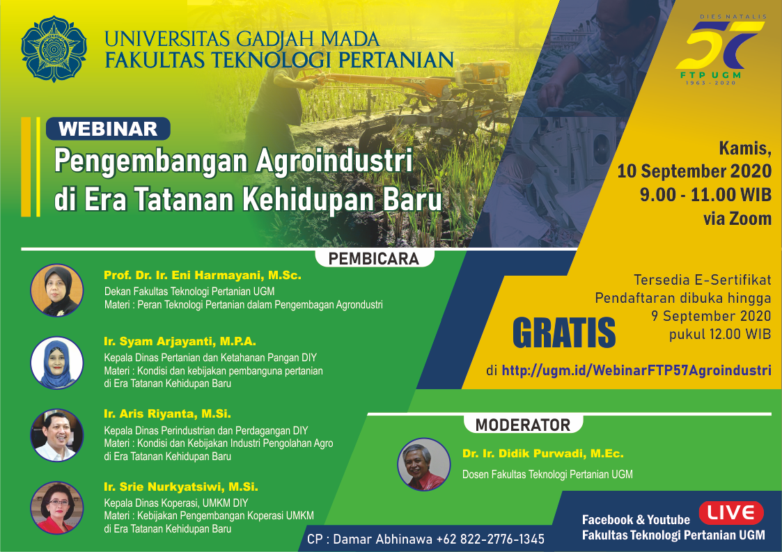 Webinar Pengembangan Agroindustri Di Era Tatanan Kehidupan Baru ...